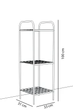 Etajera metal pentru flori 3 rafturi Decor Homs 33 x 100 x 31 cm, negru - imagine 4