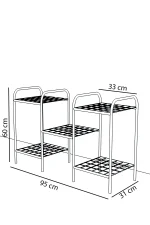 Etajera metal pentru flori 5 rafturi Decor Homs 95 x 60 x 31 cm, negru - imagine 4