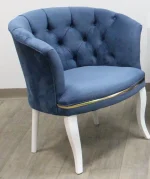 Fotoliu Milano, albastru, picioare albe, Homs - imagine 6