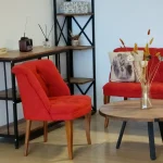 Set canapea 2 locuri cu 2 fotolii, Cafe Homs rosu - imagine 5