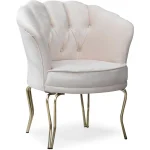 Set fotolii Viena, 2 buc scaun, bej-auriu, picioare metal auriu, Homs - imagine 5