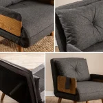 Fotoliu Extensibil, Gri Antracit, 190 x 70 cm - imagine 6