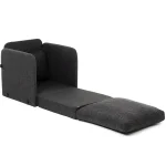 Fotoliu Extensibil Saga, gri, 200 cm x 60 cm - imagine 3