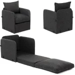 Fotoliu Extensibil Saga, gri, 200 cm x 60 cm - imagine 5