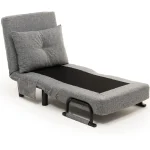 Fotoliu Extensibil,reglabil,Sento,175 x 50 cm,gri - imagine 10