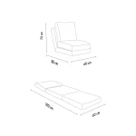 Fotoliu extensibil Taiga, multicolor, material textil, 60x80x70 cm - imagine 5