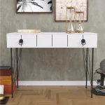 Consola hol Aida cu sertar culoare alb si negru - imagine 5
