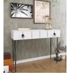 Consola hol Aida cu sertar culoare alb si negru - imagine 2