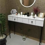 Consola hol Aida cu sertar culoare alb si negru - imagine 8