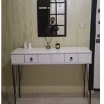 Consola hol Aida cu sertar culoare alb si negru - imagine 4