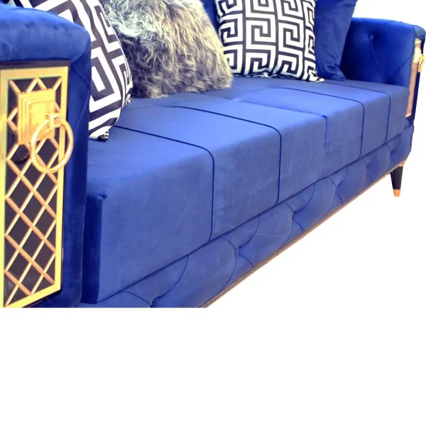 Canapea extensibila 3 locuri living 225x89x90 cm – stofa albastra – Bolivia