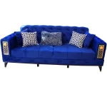 Canapea extensibila 3 locuri living 225x89x90 cm – stofa albastra – Bolivia - imagine 3