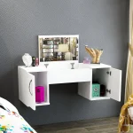 Masa toaleta suspendata cu oglinda, Laura Homs, 100 x 376 x 723 mm ,alb - imagine 3