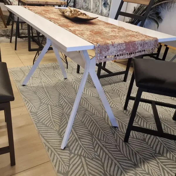 Masa bucatarie Agatha, alb-negru,120 cm