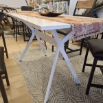 Masa bucatarie Agatha, alb-negru,120 cm - imagine 8