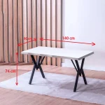 Masă de bucatarie Barton Alba din MDF - imagine 2