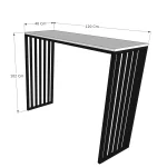 Masa bucatarie, tip bar, culoare nuc si negru,120 cm - imagine 4