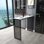 Masa bucatarie, tip bar, culoare alb si negru,120 cm