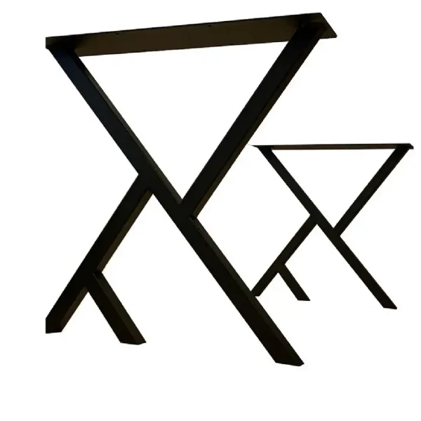 Set picioare masa metal Homs, Negru, 72x60 cm,30730