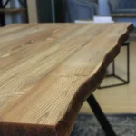 Set Masa Barton din MDF cu 6 Scaune din metal, culaore nuc si maro, 140 cm - imagine 3