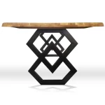 Set 2 picioare masa metal Homs, Negru, 72x60 cm, 30738 - imagine 3