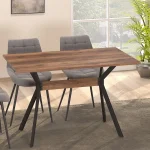 Masa bucatarie texturata Agatha,nuc-negru,120 cm - imagine 6