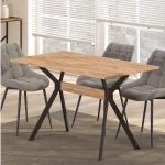 Masa bucatarie texturata Agatha,nuc-negru,120 cm - imagine 10