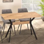 Masa bucatarie texturata Agatha,nuc-negru,120 cm - imagine 9