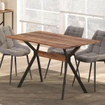 Masa bucatarie texturata Agatha,nuc-negru,120 cm - imagine 3