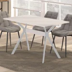 Masa bucatarie Agatha, alb-negru,120 cm - imagine 3