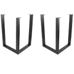 Set 2 picioare metalice pentru masa, negru 72 cm - imagine 2