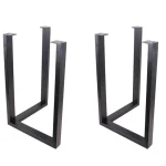 Set 2 picioare metalice pentru masa, negru 72 cm