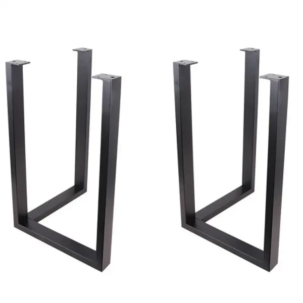 Set 2 picioare metalice pentru masa, negru 72 cm