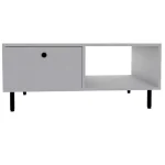 Masuta cafea Nando cu sertar culoare alb 100 cm - imagine 5