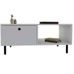 Masuta cafea Nando cu sertar culoare alb 100 cm - imagine 3