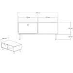 Masuta cafea Nando cu sertar culoare alb 100 cm - imagine 4