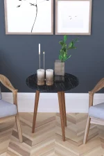 Masa de servire laterala Barcelona 45 x 50 cm, Negru marmorat - imagine 3