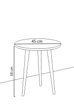 Masa de servire laterala Barcelona 45 x 50 cm, Negru marmorat - imagine 2