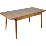 Set masa extensibila cu 6 scaune tapitate Homs cristal nuc-verde 170 x 80 cm - imagine 3