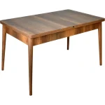 Set masa extensibila cu 6 scaune tapitate Homs cristal nuc-verde 170 x 80 cm - imagine 6