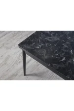 Set masa extensibila cu 4 scaune tapitate Homs marmorat negru 170 x 80 cm - imagine 8