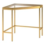 Masa birou colt Corner,sticla,Homs, 100 x 75 x 75 cm, gold - imagine 2