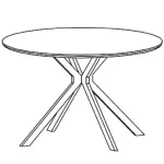 Picioare pentru masa rotunda sau patrat, metal, culoare negru - imagine 6