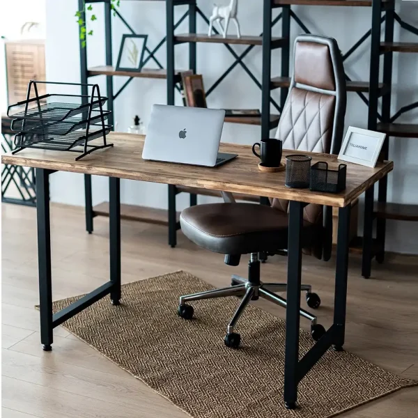 Masa bucatarie lemn,Solid Wood, natural-negru,140x60x75 cm, 30077