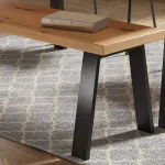 Set 2 picioare metalice pentru măsuță de cafea, design industrial, negru mat - imagine 2