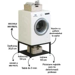 Suport metalic pentru mașină de spălat și uscăto,culoare negru, - imagine 2