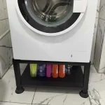 Suport metalic pentru mașină de spălat și uscăto,culoare negru, - imagine 3