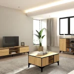 Masuta cafea Susana living culoare nuc deschis 90 cm - imagine 3