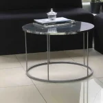 Masuta de cafea Vicenta Homs, negru si argintiu, seria 440, 70 cm - imagine 2