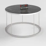 Masuta de cafea Vicenta Homs, negru si argintiu, seria 440, 70 cm - imagine 3